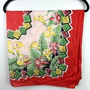 Orange scarf with peace lillies‎